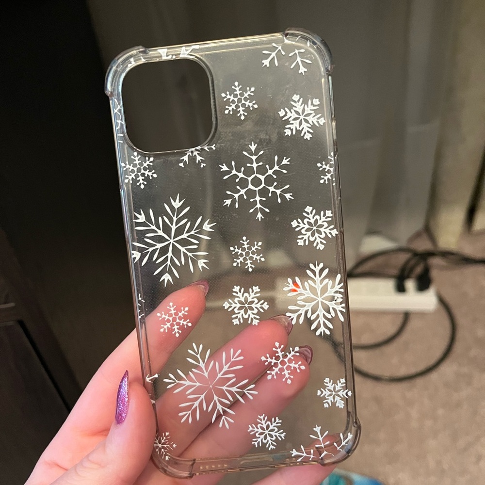 Iphone 13 Snowflake Clear Phone Case